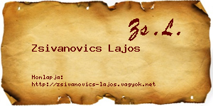 Zsivanovics Lajos névjegykártya