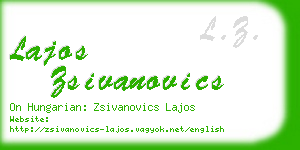 lajos zsivanovics business card